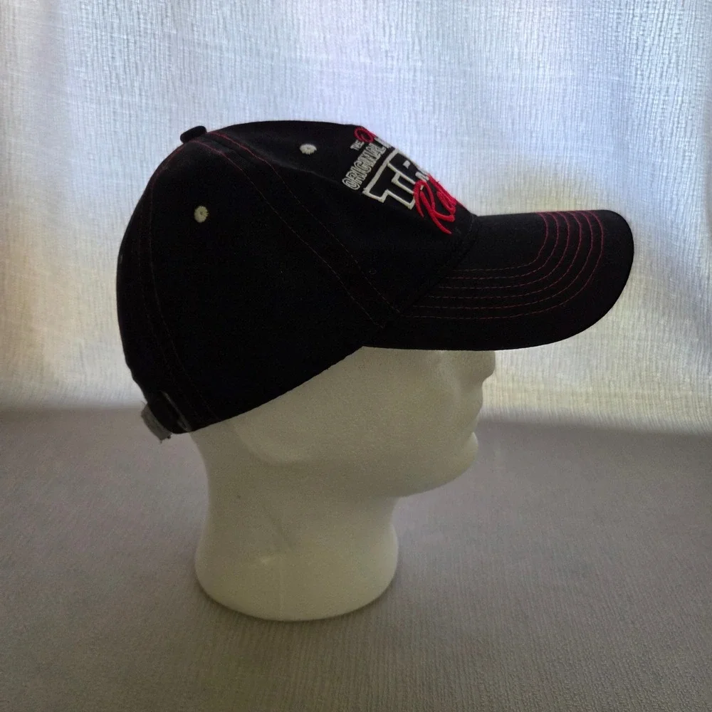 NEW True Religion Baseball Cap‎ Hat Black Red Stitching Original Buddha Brand OS